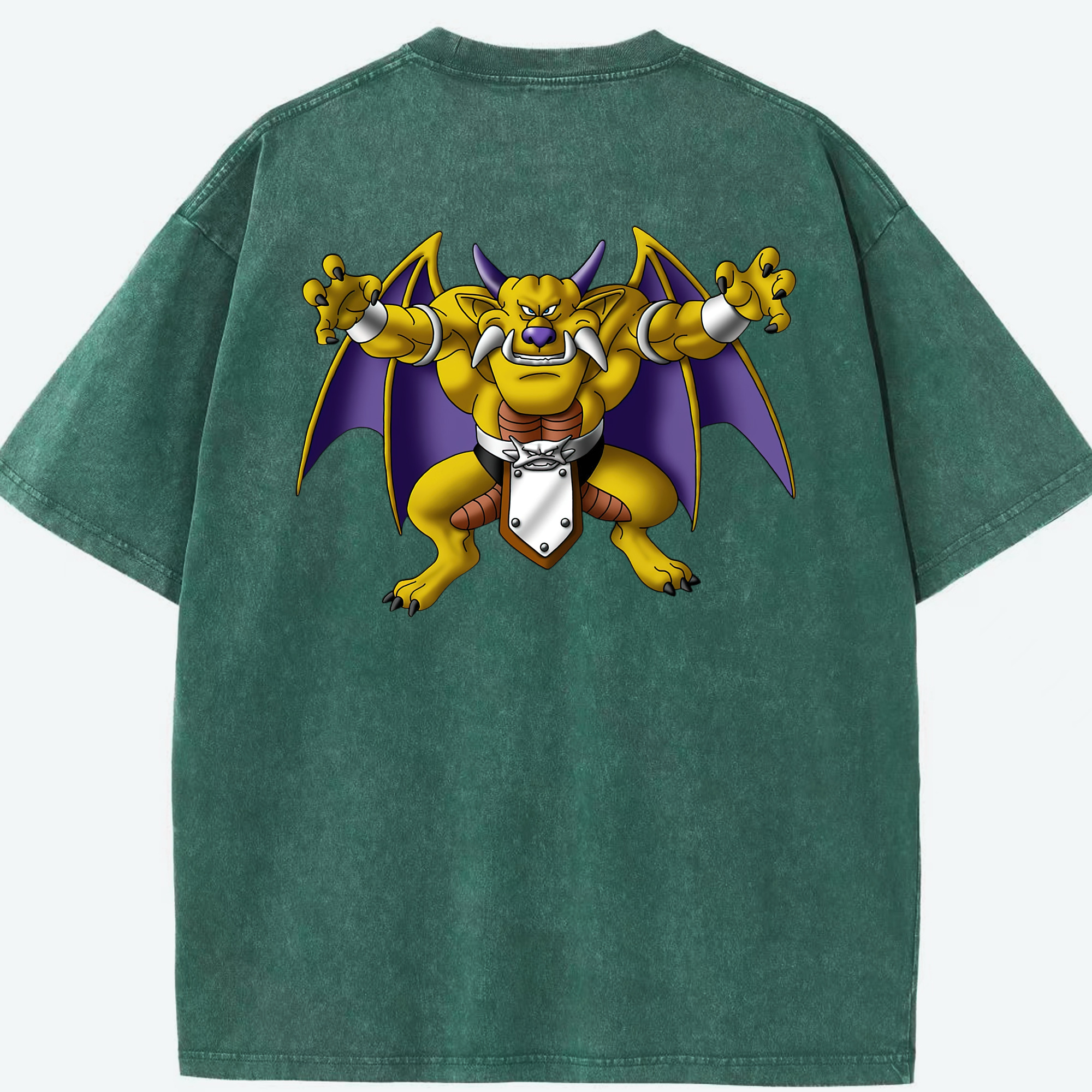 （画像用） ドラゴンクエスト Doragon Kuesuto Dragon Quest 綿100% ヴィンテージ風 半袖Tシャツ（背面プリント）
